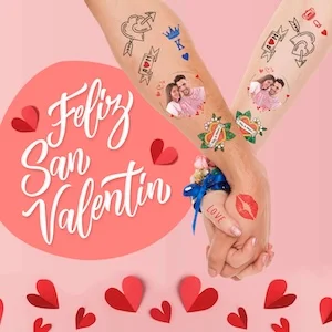 Tatouage temporaire pour la Saint-Valentin