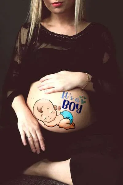 Temporary tattoo idea for a pregnancy belly